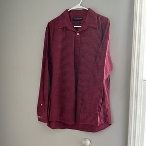 Nick Graham modern fit large red plaid button up